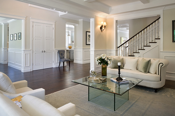 High-end real estate photography traditional home living room interior in Sherman Oaks, CA. by Tom Hunter Photography